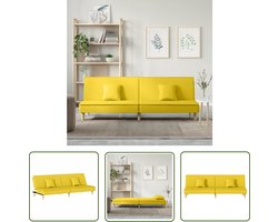 The Living Store Slaapbank stof lichtgeel - Slaapbank - Sofa Bed - Tweepersoonsbed - Geel Meubilair - Lounge Bank