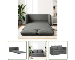 The Living Store Slaapbank vloermodel 2-in-1 112x174x55 cm stof donkergrijs - Vloerslaapbank - Slaapbank - 2 Persoons Bed - Lounge Sofa - Multifunctionele Meubels
