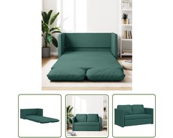The Living Store Slaapbank vloermodel 2-in-1 112x174x55 cm stof donkergroen - Vloerslaapbank - Slaapbank - Kanapé-lit - Sofa Bed - Twee Persoons Bed