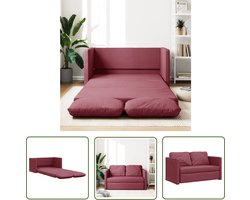 The Living Store Slaapbank vloermodel 2-in-1 112x174x55 cm stof wijnrood - Vloerslaapbank - Slaapbank - Bankbed - Comfortabel Zitten - Multifunctionele Meubels
