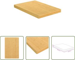 The Living Store Snijplank 60x40x4 cm bamboe - Bamboesnijplank - Snijplank Groot - Snijplank Keuken - Houten Snijplank - Extra Grote Snijplank