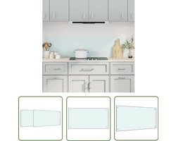 The Living Store Spatschermen keuken 2 st 80x40 cm gehard glas wit - Keukensparendglas - Keukenglas - Spatbord Keuken - Beschermingsfolie Keuken - Kookplaat Scherm