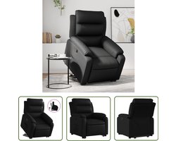 The Living Store Sta-op-stoel kunstleer zwart - Verstelbare Stoel - Elektrisch Opstarten - Stoel Voor Ouderen - Kunstleder - Ergonomische Stoel