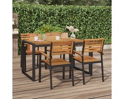 The Living Store Stapelstoelen Acaciahout - Set van 4 - 56 x 54.5 x 87 cm - Comfortabele zitervaring