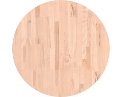 The Living Store Tafelblad rond Ø70x4 cm massief beukenhout - Houten Tafelblad - Tafelblad Vervangen - Salontafel Blad - Beukenhout - Ronde Tafel