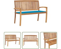 The Living Store Teak Tuinbank - Klassieke Houten - Bankje - 128.5 x 57.5 x 90 cm