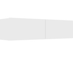 The Living Store Televisiekast - Stevig en praktisch design - Wandmontage - 2 vakken - Neerklapbare deuren - Wit - 120 x 30 x 30 cm