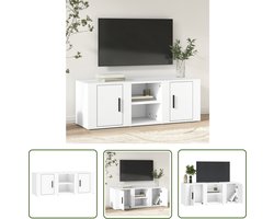 The Living Store Televisiekast TV-meubel - 100 x 31.5 x 35 cm - Stevig wit bewerkt hout