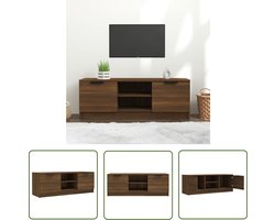 The Living Store Televisiemeubel - TV-kast met voldoende opbergruimte - Trendy en praktisch - Bruineiken - 102 x 35 x 36.5 cm