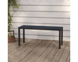 The Living Store Terrasbank - staal en HKC - 110 x 39 x 45 cm - zwart - weerbestendig