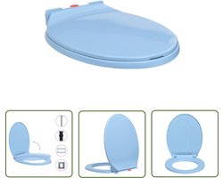 The Living Store Toiletbril soft-close en quick-release ovaal blauw - Toiletbril - Wc-bril - Blauwe Toiletbril - Oval Toiletbril - Soft Close Toiletbril