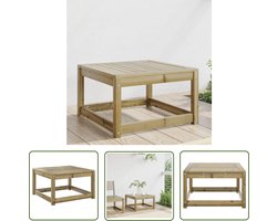 The Living Store Tuin Voetenbank - 63.5 x 63.5 x 38 cm - Geïmpregneerd Grenenhout Tuin Bankje - Lounge Bank - Buiten Bank - Voetensteun - Houten Bank - Loungebank