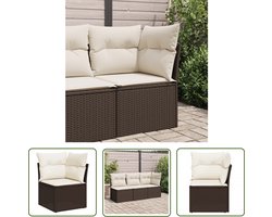 The Living Store Tuinbank Bruin PE-rattan 62x62x69 cm - Waterdichte opberg zak Tuinbank - Bruine Bank - Buitendecoratie - Lounge Set - Tuinset - Relaxfauteuil - Garden Furniture - Outdoor Seating