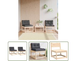 The Living Store Tuinbank Grenenhout - 63.5x73x78 cm - Modulair design Tuinbank - Lounge Bank - Grenenhout Bank - Buitenbank - Tuinset - Loungebank - Balkon Set - Veranda Meubel