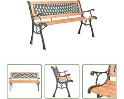 The Living Store Tuinbank Massief Vurenhout - 116x52.5x73 cm - Stabiele IJzeren Poten