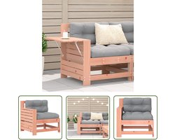 The Living Store Tuinbank met armleuning en kussens massief douglashout - Tuinbank - Douglas Hout - Lounge Set - Buitendecoratie - Outdoor Furniture