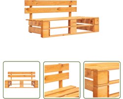 The Living Store Tuinbank pallet hout honingbruin - Pallet Bank - Tuinset - Houten Bank - Buitentijd - Balkon Meubilair