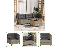 The Living Store Tuinbank PE-Rattan Grijs 63.5 x 63.5 x 62 cm - Comfortabele Zitervaring Tuinbank - Lounge Bank - Buitentijdbank - Tuinset - Loungeset - Outdoor Furniture - Patio Set - Garden Sofa