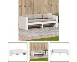 The Living Store Tuinbank van massief grenenhout - 189 x 60 x 62 cm - Stijlvol design Tuinbank - Lounge Bank - Buitentijdbank - Hout Meubel - Grenenhout - Witte Tuinbank