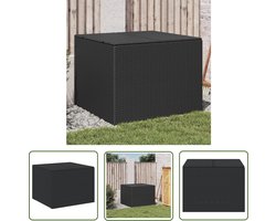 The Living Store Tuinbox 291 L poly rattan zwart - Tuinbox - Opbergbox - Buitentoebehoren - Garden Storage - Outdoor Furniture