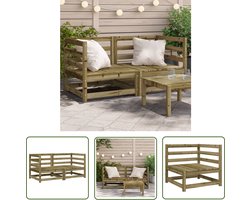 The Living Store Tuinhoekbanken 2 st 70x70x67 cm geïmpregneerd grenenhout - Tuinbank - Grenenhouten Bank - Buitentijdbank - Lounge Bank - Balkon Bank