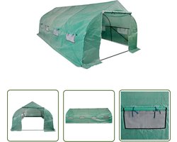 The Living Store Tuinkas walk-in draagbare polytunnel met stalen frame 18 m² - Serre - Polytunnel - Tuinkas - Groene Huisje - Plantenkwekerij