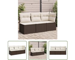 The Living Store Tuinmeubelset - PE-rattan - Modulair ontwerp - 172 x 62 x 69 cm - Waterafstotende kussens Tuinbank - PE-rattan - Tuinset - Outdoor Furniture - Lounge Set - Balkon Meubel - Terrasmeubel - Modulair Design - Waterdicht