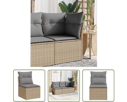 The Living Store Tuinstoel PE Rattan Stoel - 55 x 62 x 69 cm - Beige - Opbergfunctie met Waterdichte Zak Tuinstoel - Lounge Stoel - Buitenstedelijke Meubel - Relaxstoelen - Patio Set - Tuinset - Garden Furniture