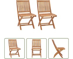 The Living Store Tuinstoel - Teakhout - Set van 2 - 46.5 x 58 x 88 cm - Inklapbaar