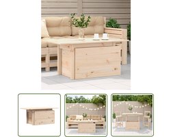 The Living Store Tuintafel 100x50x75 cm massief grenenhout - Tuinmeubel - Tuintafel - Grenenhouten Tafel - Verstelbare Tafel - Outdoor Furniture