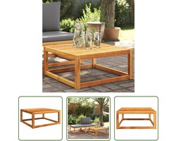 The Living Store Tuintafel Acaciahout - 65 x 65 x 29 cm - Robuust en stabiel Tuintafel - Acacia Hout - Buitentafel - Lounge Set - Terrasset - Garden Furniture
