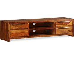 The Living Store TV-meubel 120x30x30 cm massief sheeshamhout - Tv-meubel - Salontafel - Wooden Furniture - Sheesham Wood - Bruine Meubels