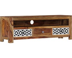 The Living Store Tv-meubel 120x30x40 cm massief sheeshamhout - Tv-meubel - Salontafel - Wooden Furniture - Sheeshamhouten Meubilair - Vintage Tv Kast