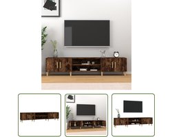 The Living Store Tv-meubel 180x31,5x40 cm bewerkt hout gerookt eikenkleurig - Tv Kast - Houtsoort - Bruine Meubels - Salontafel - Livingroom Furniture