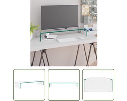 The Living Store TV-meubel Glas 80x30x13cm - Praktisch gehard glazen meubel - Modern ontwerp - Verhoogt uw kijkervaring - Transparant