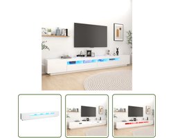 The Living Store TV-meubel Hifi-kast LED-verlichting - 300 x 35 x 40 cm - wit