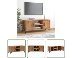 The Living Store TV-meubel Industrial - 110 x 35 x 48 cm - gerecycled grenenhout - vintage industriële uitstraling