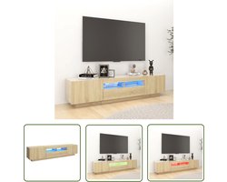 The Living Store TV-meubel Serie hifi-kast - 180 x 35 x 40 cm - met RGB LED-verlichting