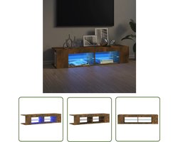 The Living Store TV-meubel Series - TV-meubel met LED-verlichting - Trendy en praktisch - 135 x 39 x 30 cm - Gerookt eiken