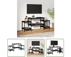 The Living Store Tv-meubel - Trendy en praktisch - Hoge kwaliteit - Voldoende opbergruimte - Stevig blad - Aanpasbare poten - Zwart - 117x35x52cm