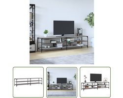 The Living Store TV-meubel - Trendy en praktisch - Stevig en vochtbestendig - Veel opbergruimte - Grijs Sonoma eiken - 200 x 30 x 50 cm