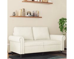 The Living Store Tweezitsbank 120 cm fluweel crèmekleurig - Tweezitsbank - Sofa - Lounge Sofa - Bankstellen - Woonkamer Meubilair