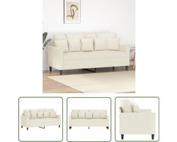 The Living Store Tweezitsbank 140 cm fluweel crèmekleurig - Tweezitsbank - Velours Bank - Moderne Bank - Salontafel - Woonkamer Meubilair