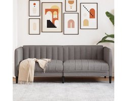 The Living Store Tweezitsbank stof taupe - Tweezitsbank - Sofa - Banks Kopen - Lounge Meubilair - Living Room Furniture