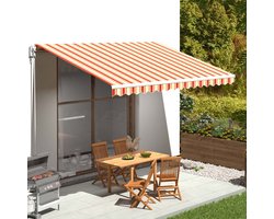 The Living Store Vervangingsdoek voor luifel 4,5x3,5 m geel en oranje - Zonnescherm Doek - Vervangingsdoek - Luifeldoek - Buitendoek - Tuinaccessoires