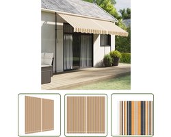 The Living Store Vervangingsdoek voor luifel gestreept 4x3,5 m meerkleurig - Luifeldoek - Vervangingsdoek - Tuinaccessoires - Zonwering - Buitenleven