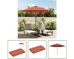 The Living Store Vervangingsdoek voor parasol 300 cm terracottakleurig - Schaduwdoek - Parasolvlak - Parasol Hoesje - Zonnebescherming - Buitendoek