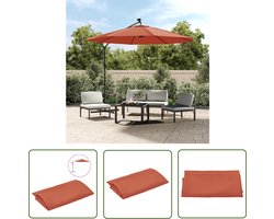 The Living Store Vervangingsdoek voor zweefparasol 300 cm terracottakleurig - Zonnescherm - Parasol - Parasoldok - Terra Cotta - Outdoor Decor