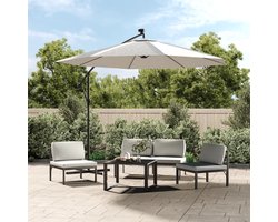 The Living Store Vervangingsdoek voor zweefparasol 350 cm zandwit - Zonwering - Parasoldok - Zweefparasol - Parasol - Outdoor Decor