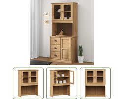 The Living Store VIGO Opzetkast - 78 x 30 x 100 cm - Massief grenenhout met honingbruine wasafwerking